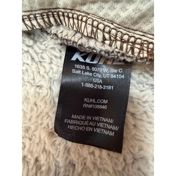 KUHL Flight Jacket Polar Fleece Fuzzy Zip Up Oatmeal beige size Large - Picture 6 of 15